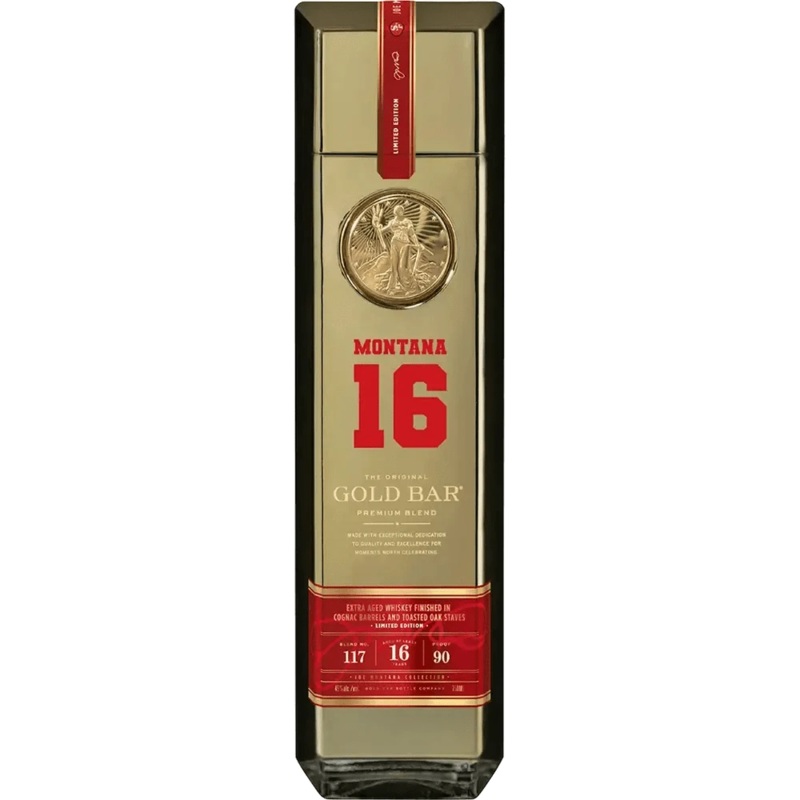 Gold Bar Blended American Whiskey Premium Blend Joe Montana 16 Year