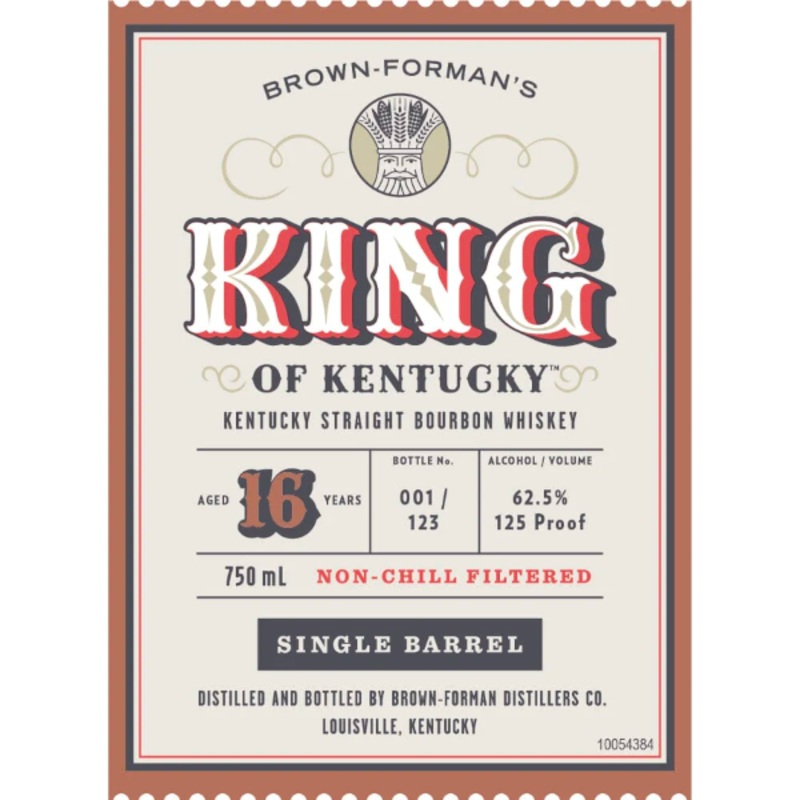 King Of Kentucky 16 Year Old Bourbon 2023 Release Single Barrel