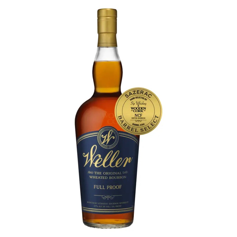 W.L. Weller Full Proof Non-Chill Filtered Pick by Wooden Cork & Sip Whiskey 750ml