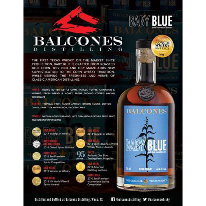 Balcones Distilling Baby Blue Corn Whisky 750ml