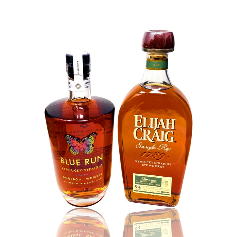 Blue Run High Rye Bourbon & Elijah Craig Straight Rye Whiskey Bundle 750ml 2-Pack