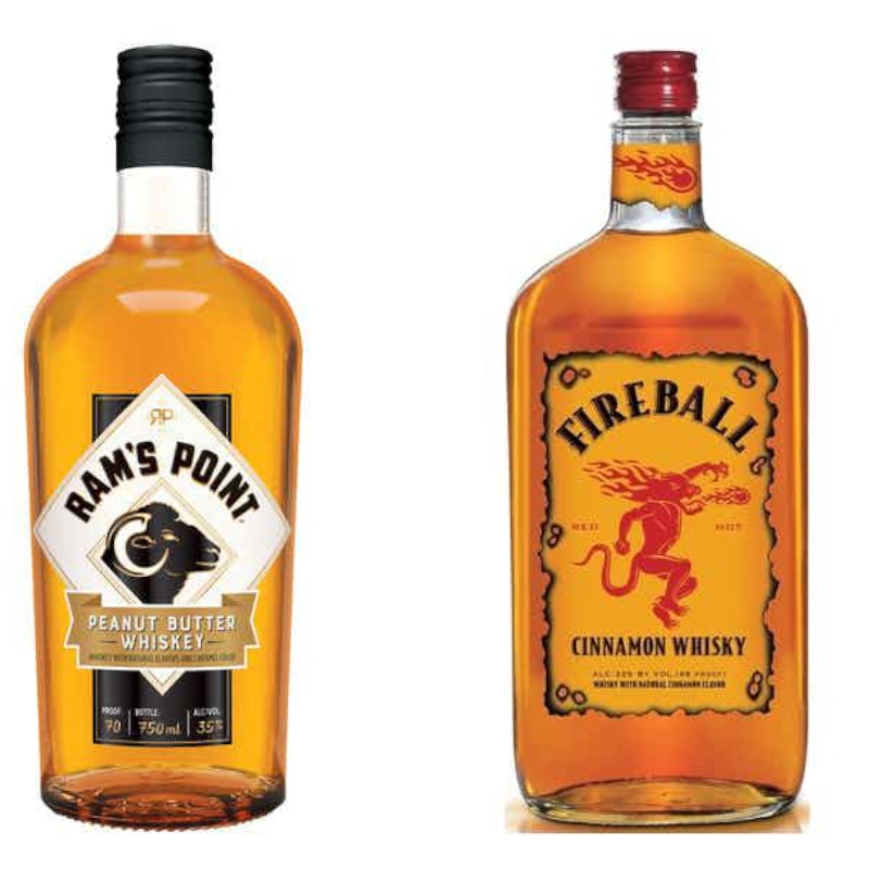 Fireball Cinnamon Whiskey & Rams Point Peanut Butter Whiskey Bundle 750ml 2-Pack