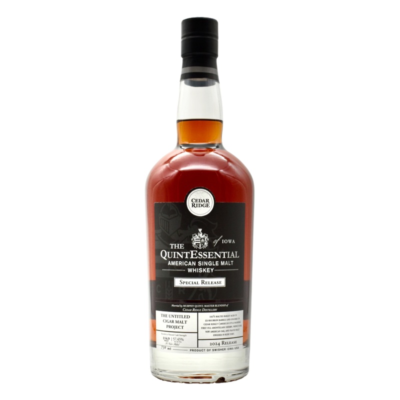 Cedar Ridge Quintessential Cigar Project American Single Malt 750ml