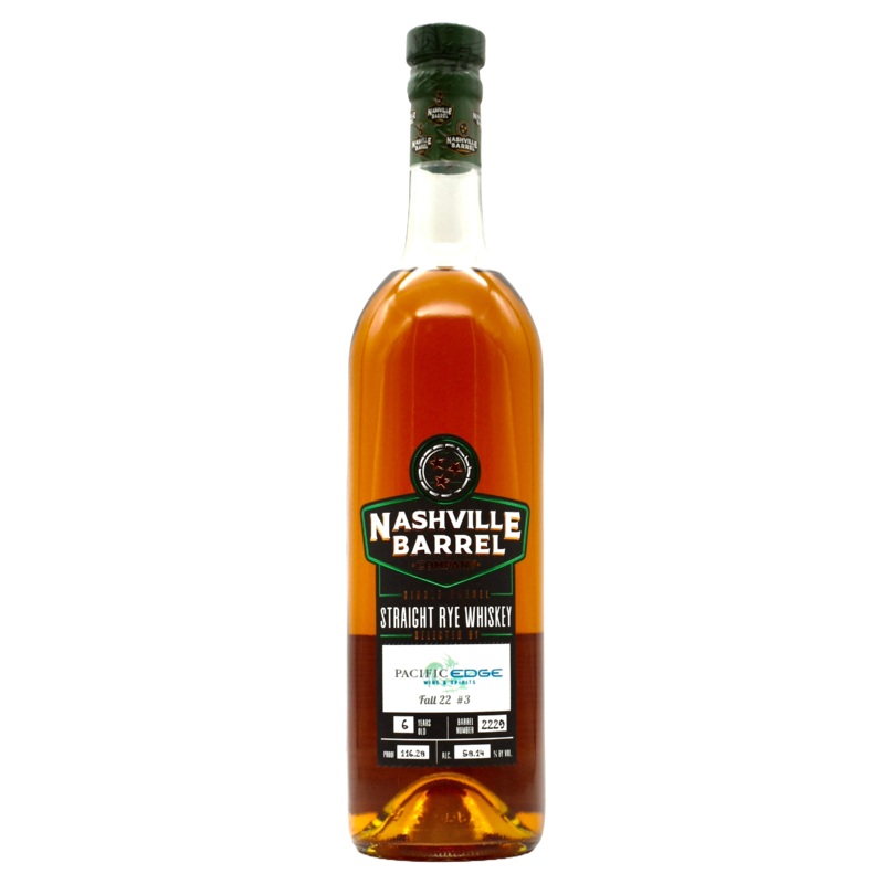 Nashville Barrel Co. Single Barrel Rye Whiskey 6yr 750ml