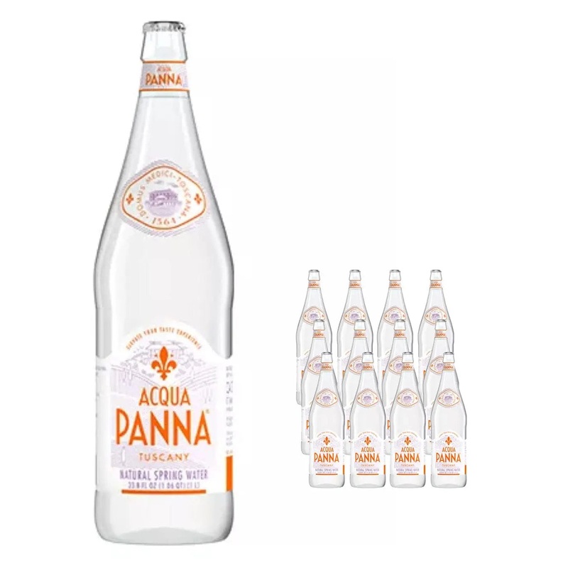 Acqua Panna Still Mineral Water Glass Bottle Multipack, 12 x 1 L