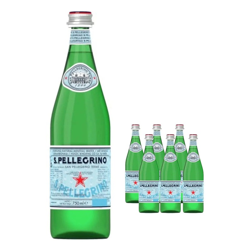 San Pellegrino Sparkling Mineral Water Bottle Multipack, 6 x 1 L