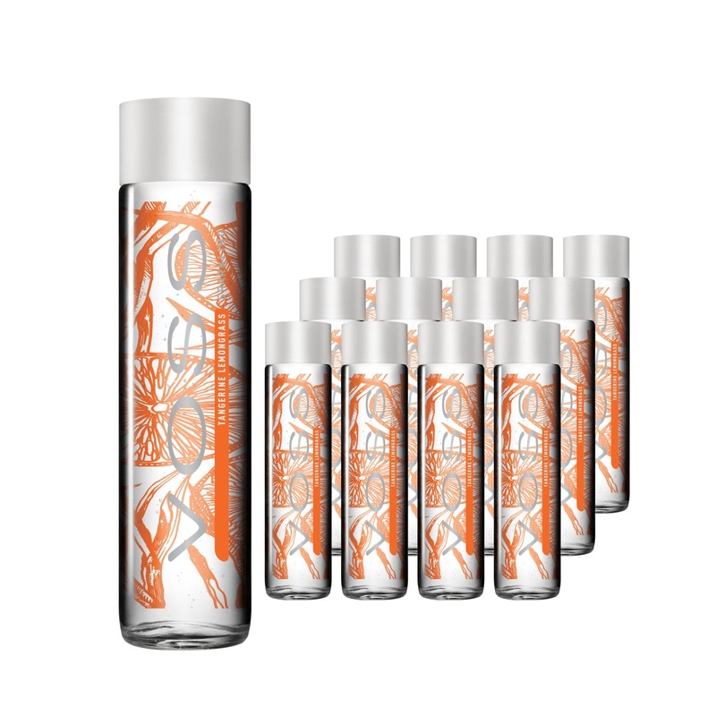 Voss Tangerine Lemongrass Sparkling Water Glass Bottle Multipack, 12 x 375 ml