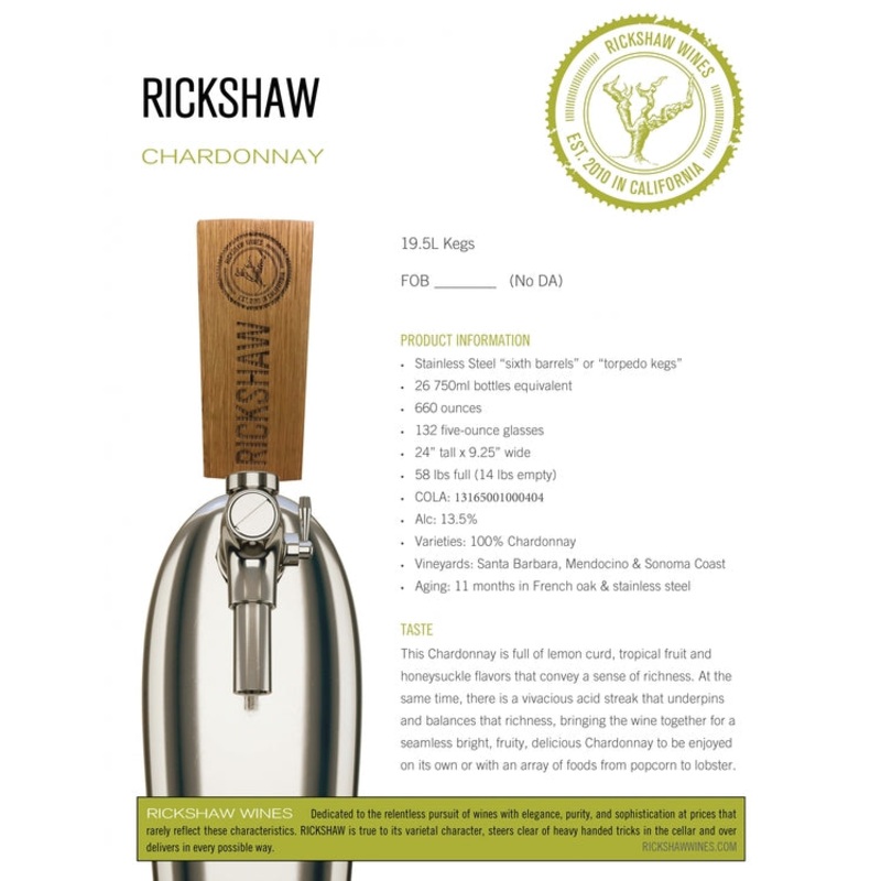 RICKSHAW CHARDONNAY KEG