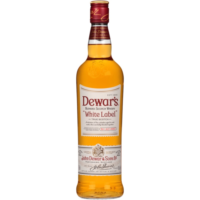 DEWAR'S BLENDED SCOTCH WHITE LABEL 80 750ML