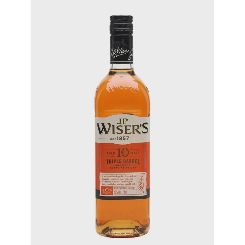 JP Wiser's 10 Year Old Triple Barreled Canadian Whiskey 40% abv 70cl