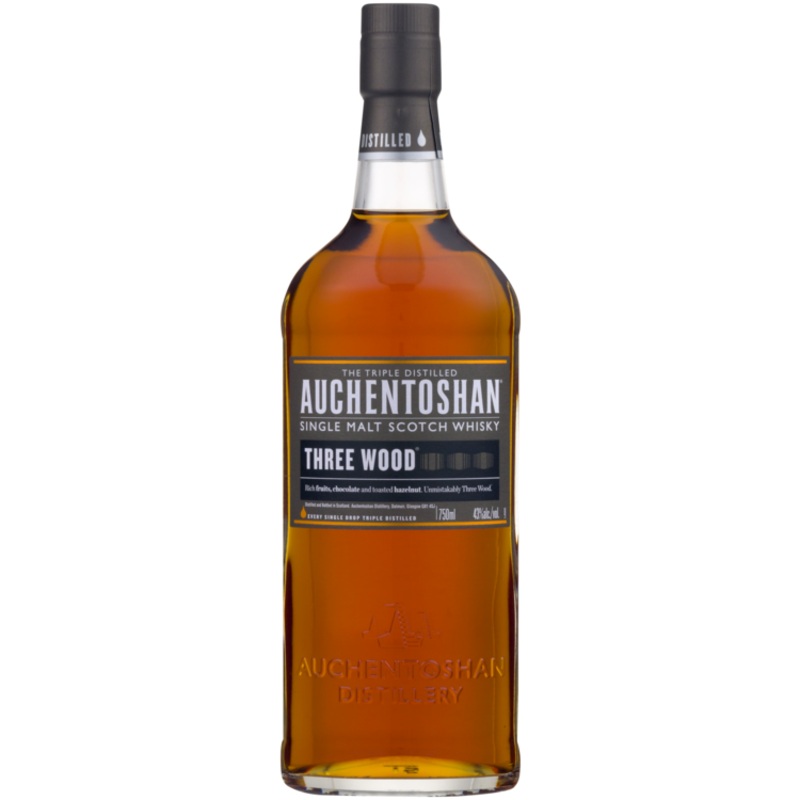 AUCHENTOSHAN SINGLE MALT SCOTCH THREE WOOD 86 750ML