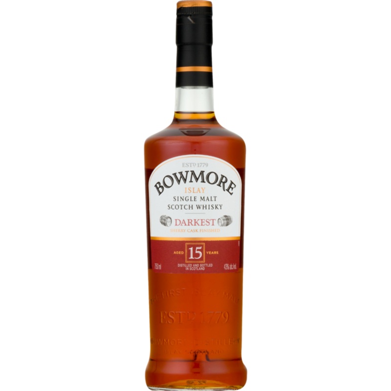 BOWMORE SINGLE MALT SCOTCH DARKEST 15 YR 86 750ML
