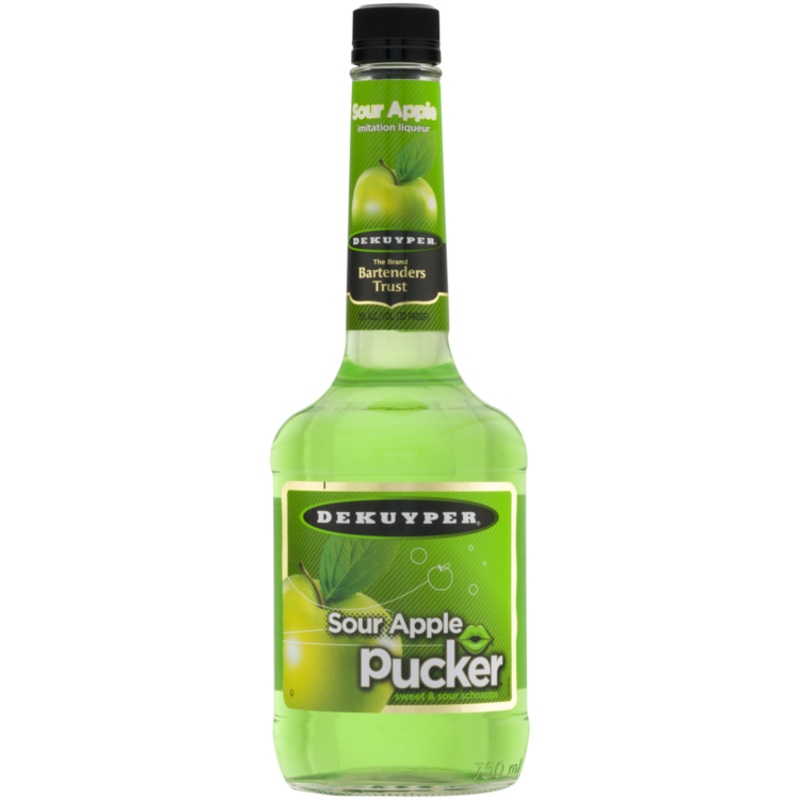 DEKUYPER SOUR APPLE SCHNAPPS PUCKER 30 750ML
