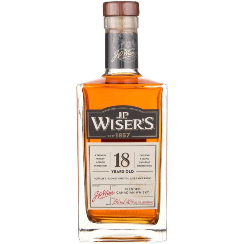 J.P. WISER'S CANADIAN WHISKY DELUXE VERY OLD 18 YR 80 750ML