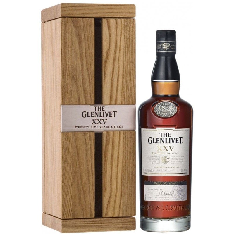 THE GLENLIVET SINGLE MALT SCOTCH XXV 25 YR 86 WITH CARTON 750ML