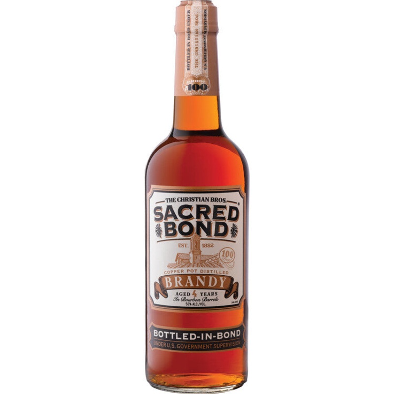 CHRISTIAN BROTHERS BRANDY COPPER POT DISTILLED SACRED BOND BOTTLED IN BOND 4 YR 100 750ML