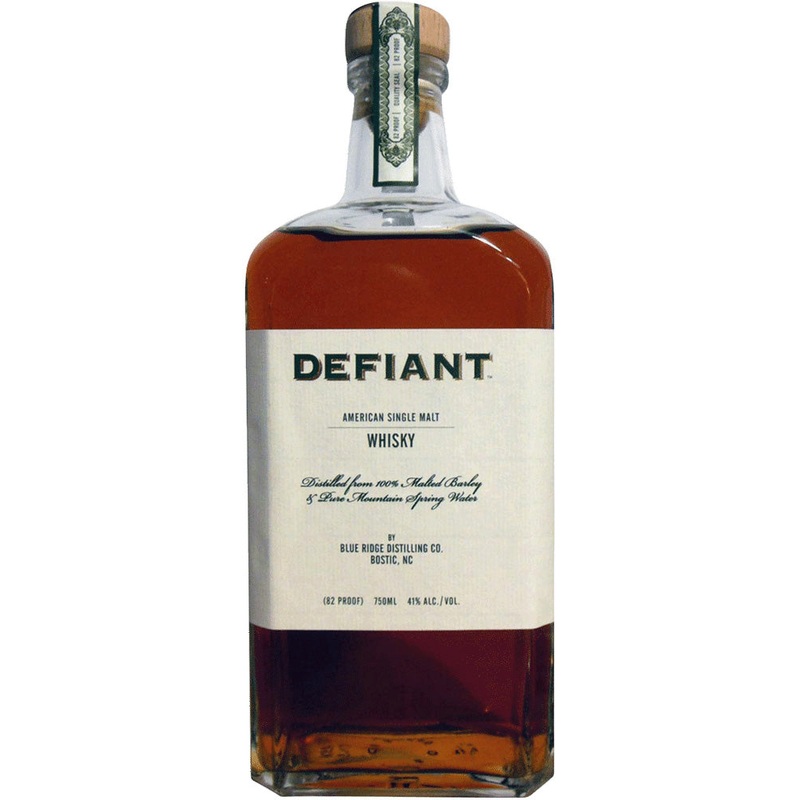 DEFIANT MALT WHISKEY AMERICAN SINGLE MALT 82 750ML
