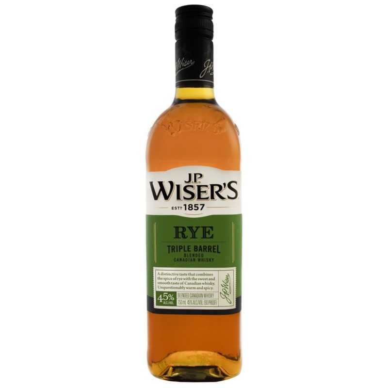 J.P. WISER'S CANADIAN RYE WHISKY TRIPLE BARREL 90 750ML