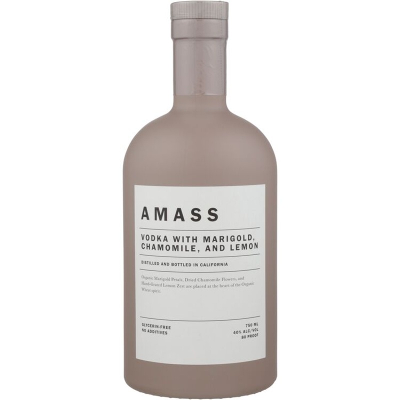 AMASS VODKA WITH MARIGOLD CHAMOMILE AND LEMON ZEST CALIFORNIA 80 750ML