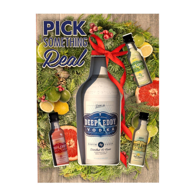 DEEP EDDY VODKA 70 W/ 1-50ML EACH LEMON 80, RUBY RED 80 & LIME 80 750ML