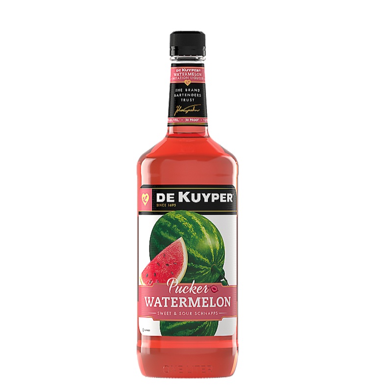 DEKUYPER SOUR WATERMELON SCHNAPPS PUCKER 30 750ML