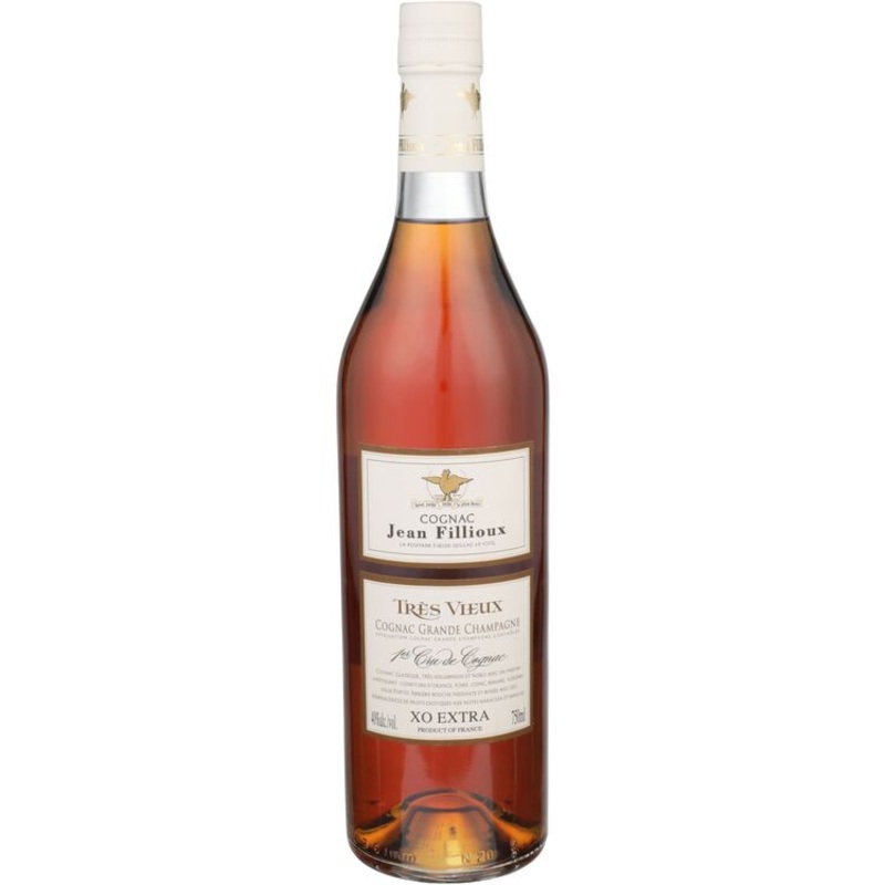 JEAN FILLIOUX GRANDE CHAMPAGNE COGNAC TRES VIEILLES TRES VIEUX 80 W/ GIFT BOX 750ML