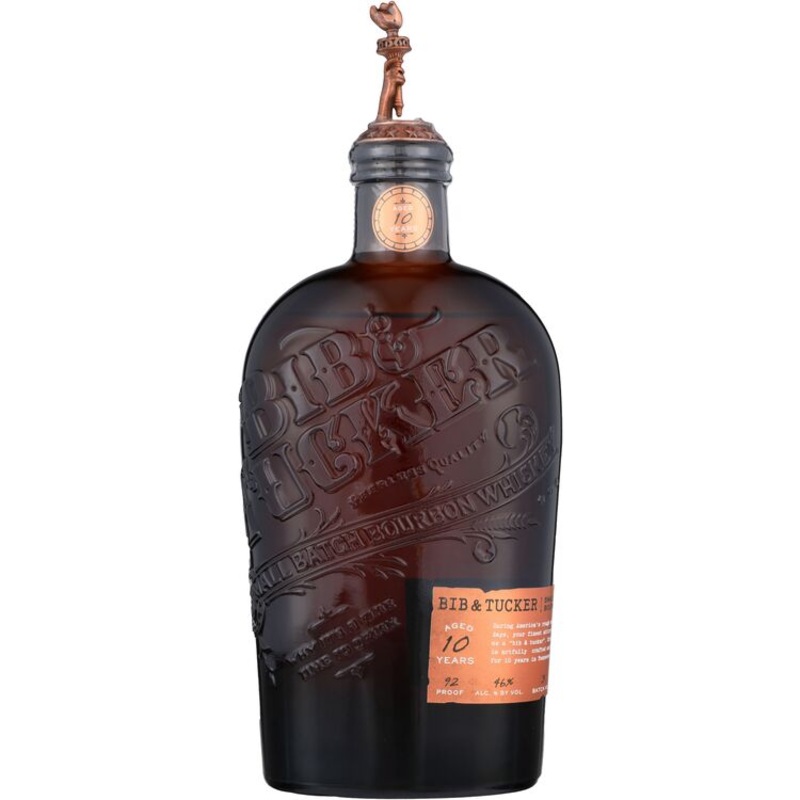 BIB & TUCKER BOURBON SMALL BATCH 10 YR 92 W/ TORCH STOPPER 750ML