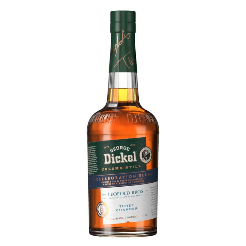 GEORGE DICKEL RYE WHISKEY X LEOPOLD BROS COLLABORATION BLEND COLIMN STILL THREE CHAMBER 100 750ML