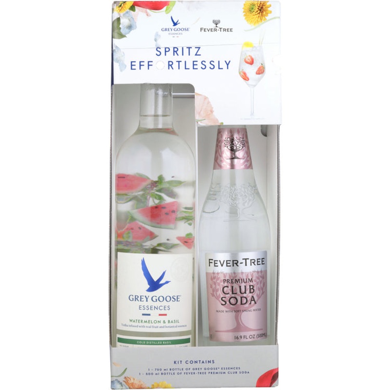 GREY GOOSE WATERMELON & BASIL FLAVORED VODKA ESSENCES 60 W/ FEVER TREE CLUB SODA 750ML