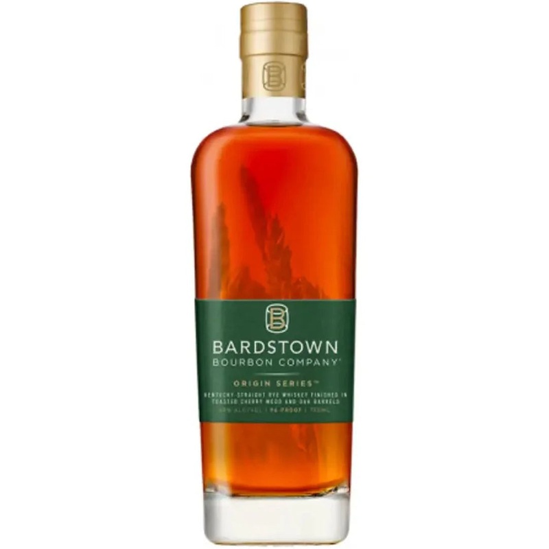 BARDSTOWN BOURBON COMPANY STRAIGHT RYE WHISKEY ORIGIN SERIES FINISHED IN TOASTED CHERRY WOOD AND OAK BARRELS 6 YR 96 750ML