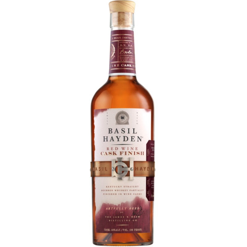 BASIL HAYDEN'S STRAIGHT BOURBON SMALL BATCH RED WINE CASK FINISH ARTFULLY AGED 80 750ML