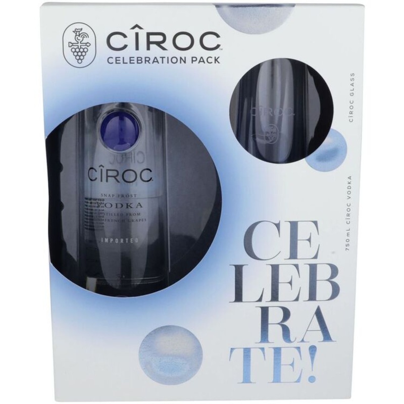 CIROC VODKA SNAP FROST 80 W/ 1 GLASS 750ML