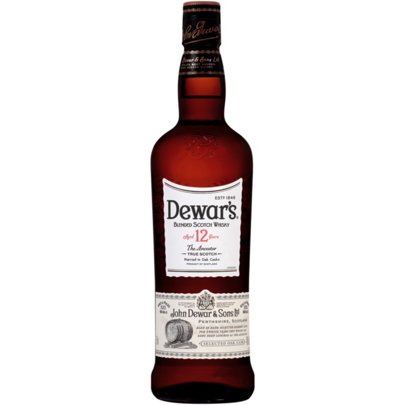 DEWAR'S BLENDED SCOTCH DOUBLE AGED IN 1ST FILL BOURBON CASKS 12 YR 80 750ML