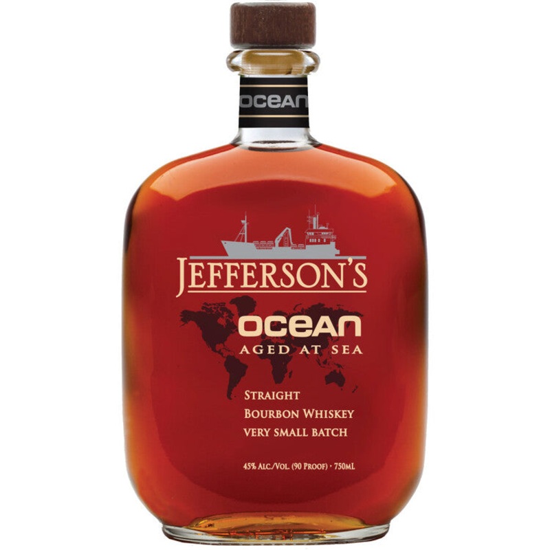 JEFFERSON'S BLEND OF STRAIGHT BOURBON OCEAN AGED AT SEA VOYAGE NO. 24 90 W/ 2 GLASSES 750ML