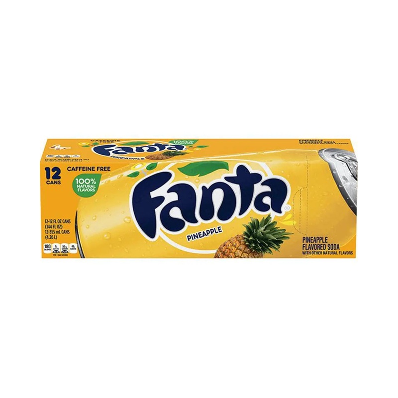 American Fanta Pineapple Soda Multipack, 12 x 355 ml