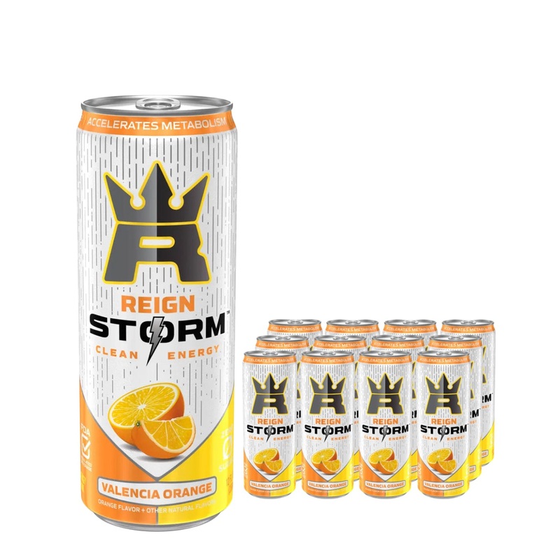 Reign Storm Valencia Orange Clean Energy Drink Multipack, 12 x 355 ml