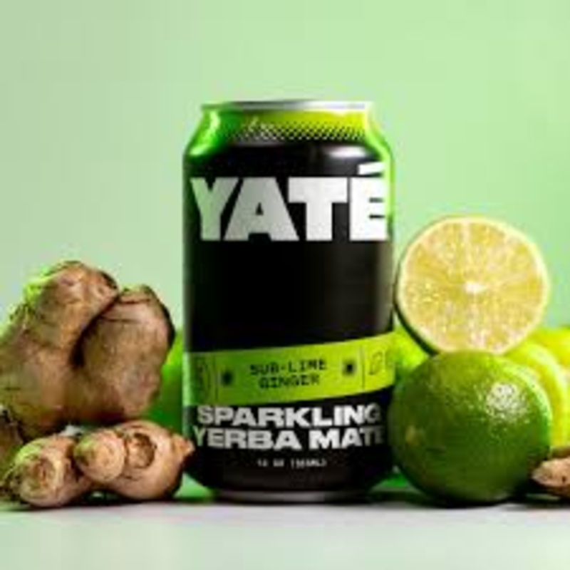 Yate Sub- Lime Ginger Sparkling Yerba Mate 12oz Can