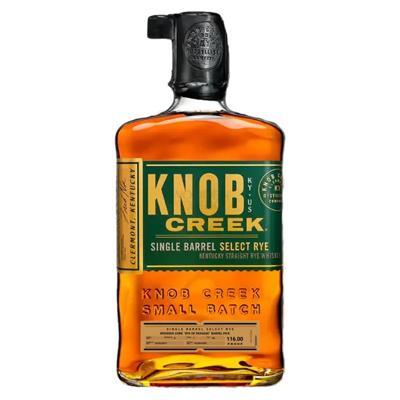 Knob Creek Wooden Cork "Rye of Passage" Barrel Pick 116 Proof Straight Rye Whiskey 750ml