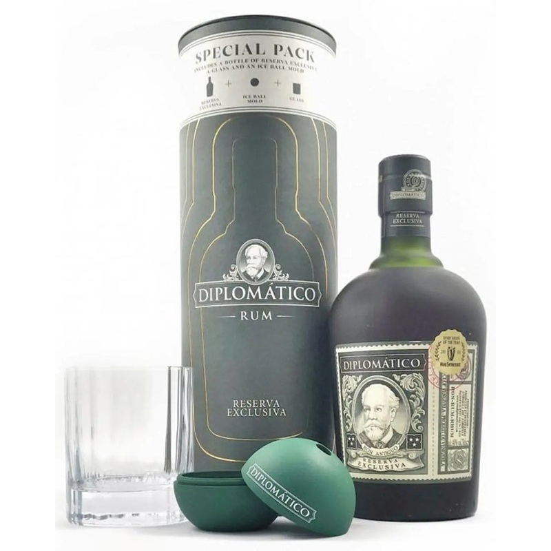 Diplomatico Reserva Exclusiva Rum Glass & Ice Mould Gift Set, 70 cl