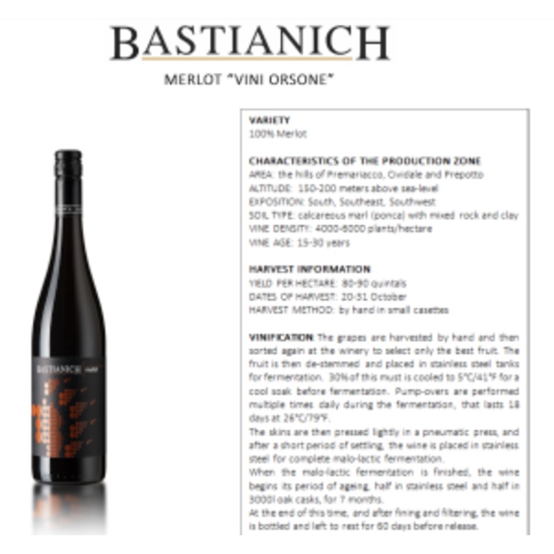 Bastianich Vini Orsone Merlot