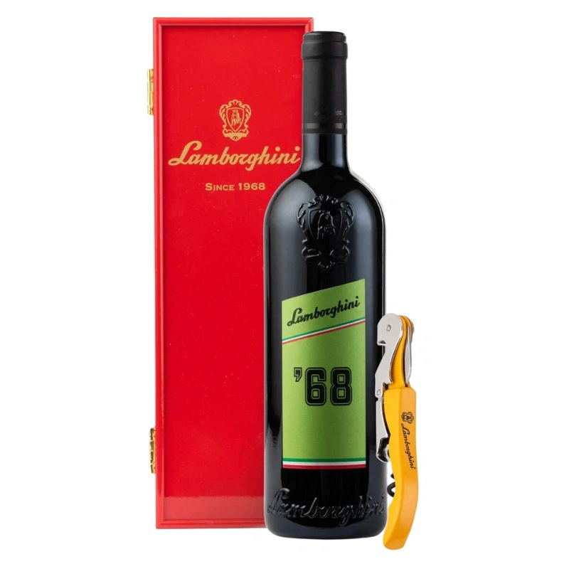 Lamborghini '68 Italia Red Wine with Gift Box & Corkscrew 750mL