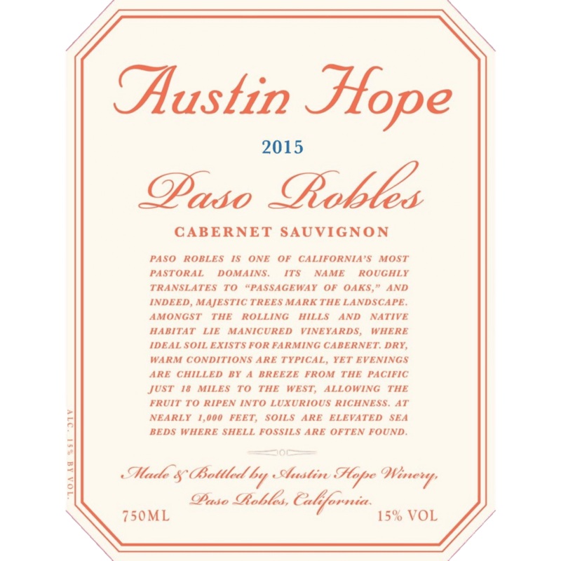 Austin Hope Paso Robles Cabernet Sauvignon - 750ML