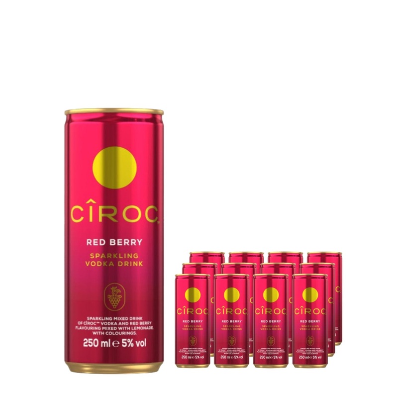 Ciroc Red Berry Premixed Cocktail Can Multipack, 12 x 250 ml