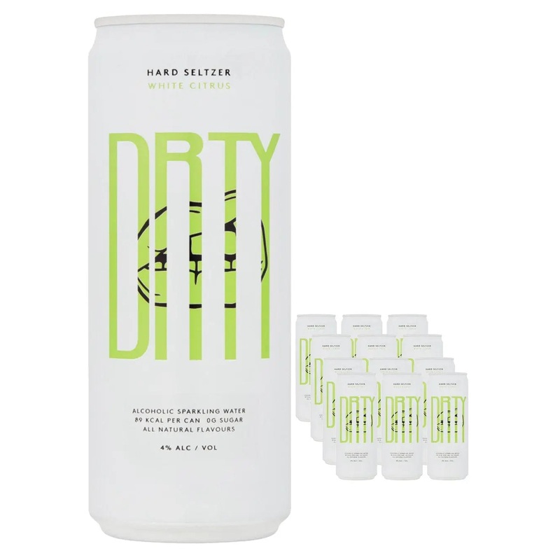 DRTY White Citrus Hard Seltzer Can Multipack, 12 x 330 ml