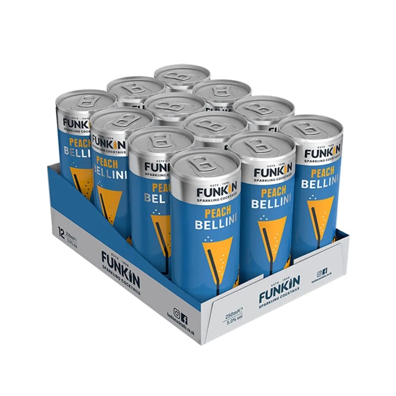 Funkin Nitro Peach Bellini Can Multipack, 12 x 250 ml
