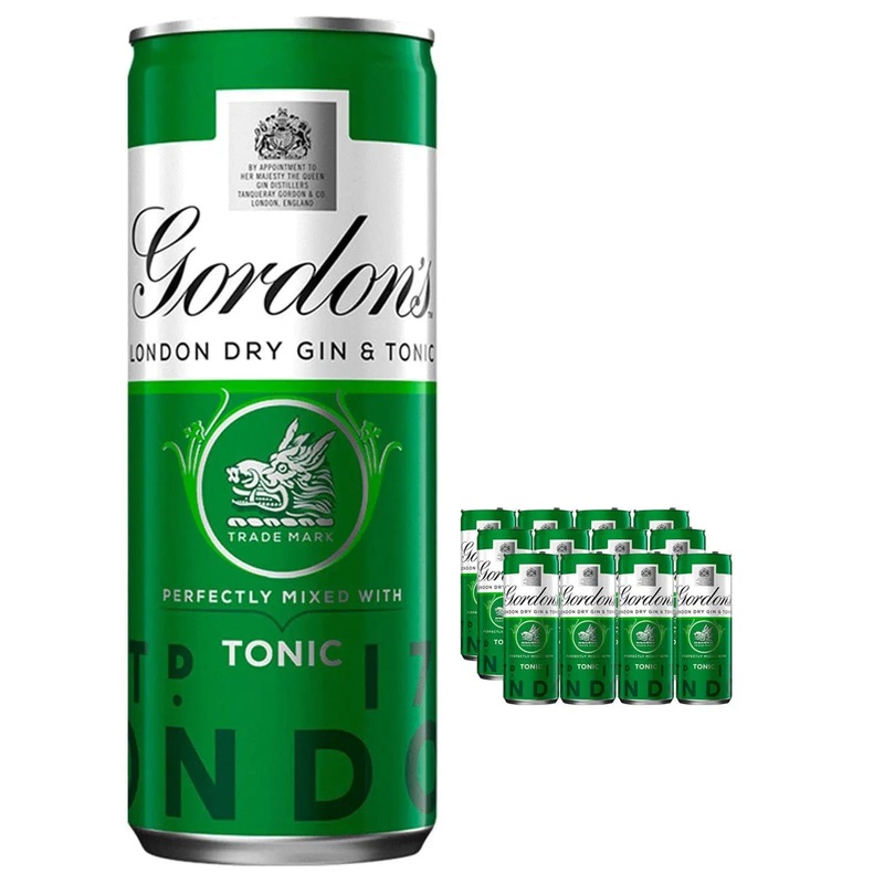 Gordon's London Dry Gin & Schweppes Tonic Premixed Can Multipack, 12 x 250 ml