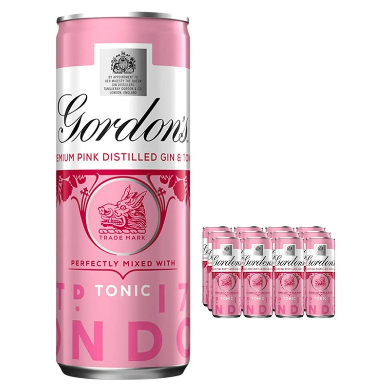 Gordon's Pink Gin & Schweppes Tonic Premixed Can Multipack, 12 x 250 ml