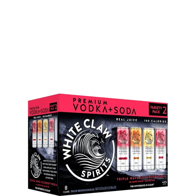 WHITE CLAW VODKA SODA #2 VARIETY  8PK C/O