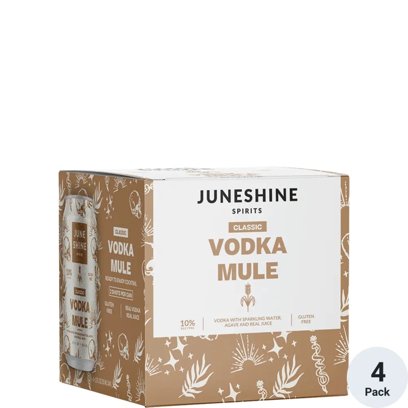 June Shine Classic Vodka Mule 12oz 4pack Cans