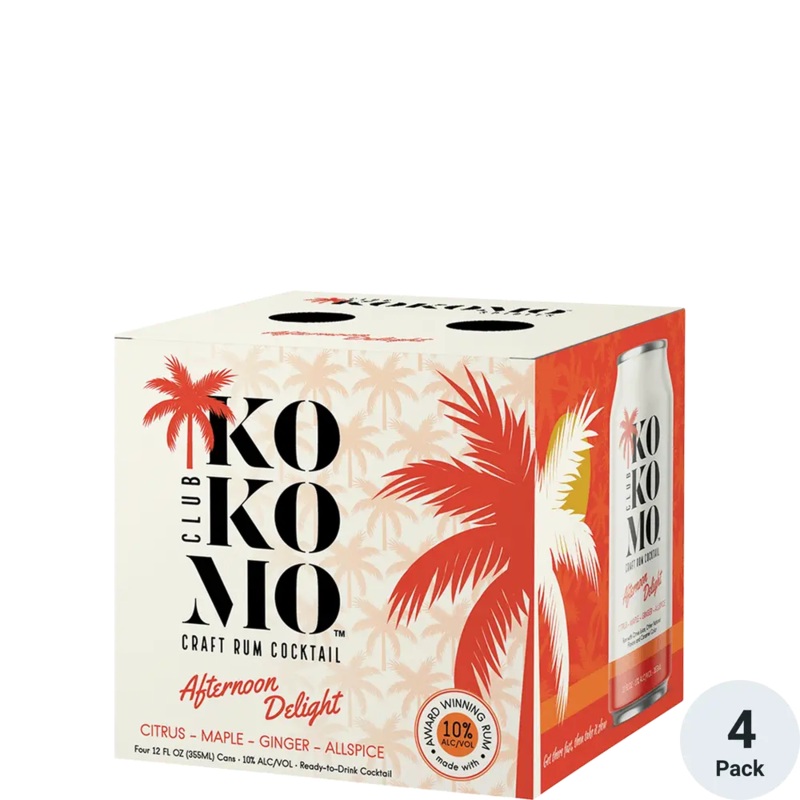 Kokomo Rum Cocktail Afternoon Delight 12oz 4pack Cans